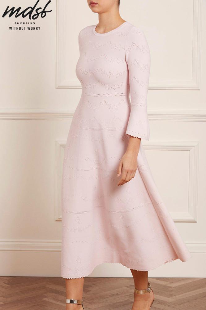 Needle & Thread CHRISTMAS SALE Pretty Pointelle Knit Ankle Gown - pink