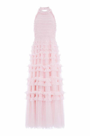 Needle & Thread CYBER SALE Lisette Ruffle Halter Neck Gown - pink