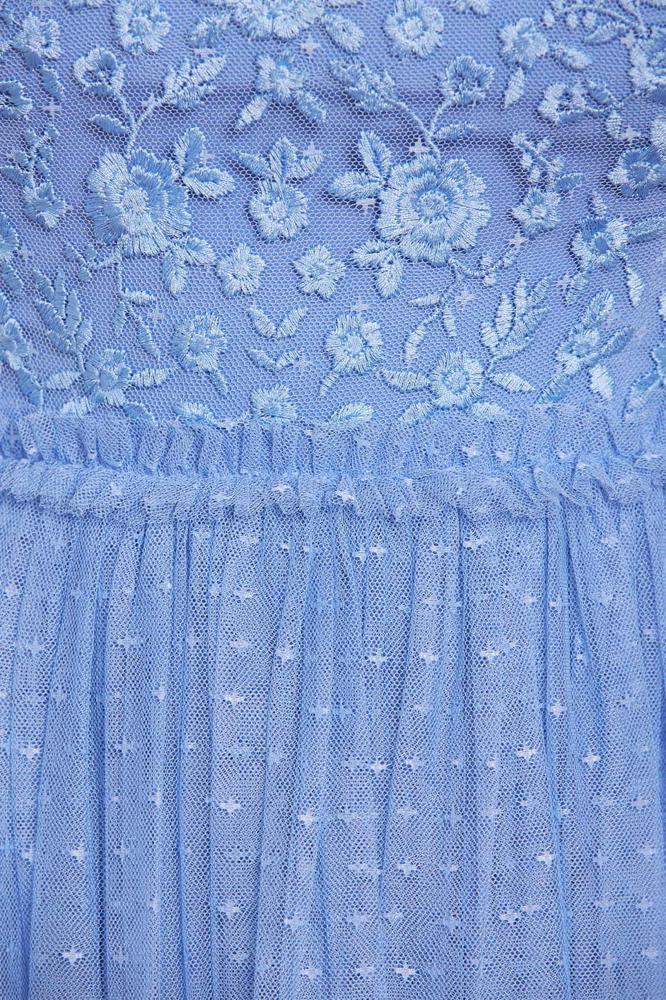 Needle & Thread CYBER SALE Midsummer Lace Bodice Off-Shoulder Ankle Gown - blue