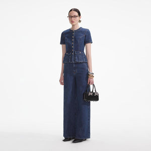 SELF PORTRAIT SS24 Denim Buttoned Jumpsuit