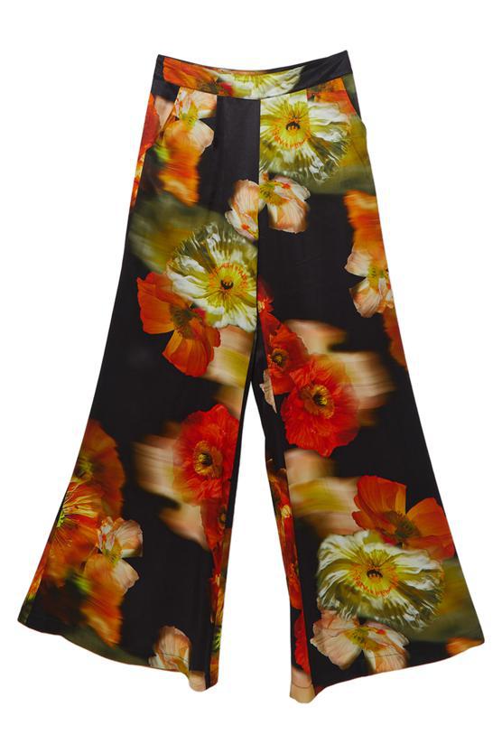 Karen Millen UK SALE Floral Satin Woven Trouser