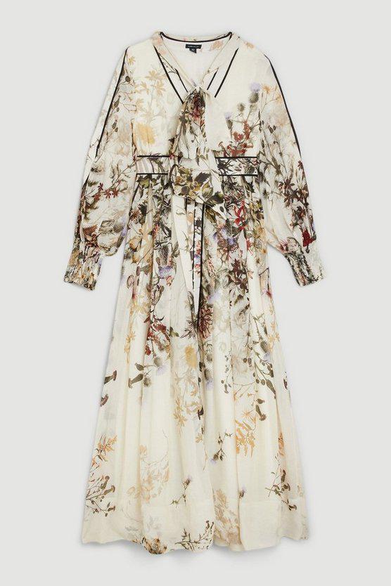 Karen Millen UK SALE Lydia Millen Viscose Floral Border Print Woven Maxi Dress