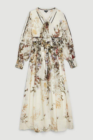 Karen Millen UK SALE Lydia Millen Viscose Floral Border Print Woven Maxi Dress