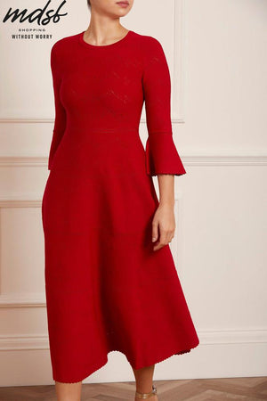 Needle & Thread CHRISTMAS SALE Pretty Pointelle Knit Ankle Gown - red