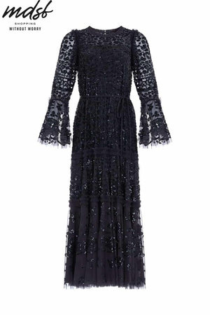 Needle & Thread CHRISTMAS SALE Annie Sequin Tiered Ankle Gown - black