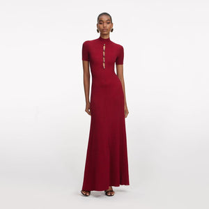 SP VIP PRICE Red Lurex Knit Maxi Dress