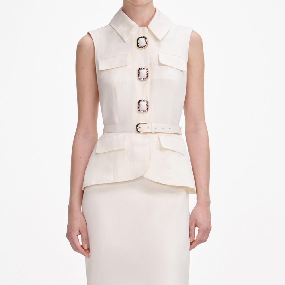 SP VIP PRICE Cream Linen Maxi Dress