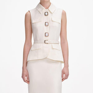 SP VIP PRICE Cream Linen Maxi Dress