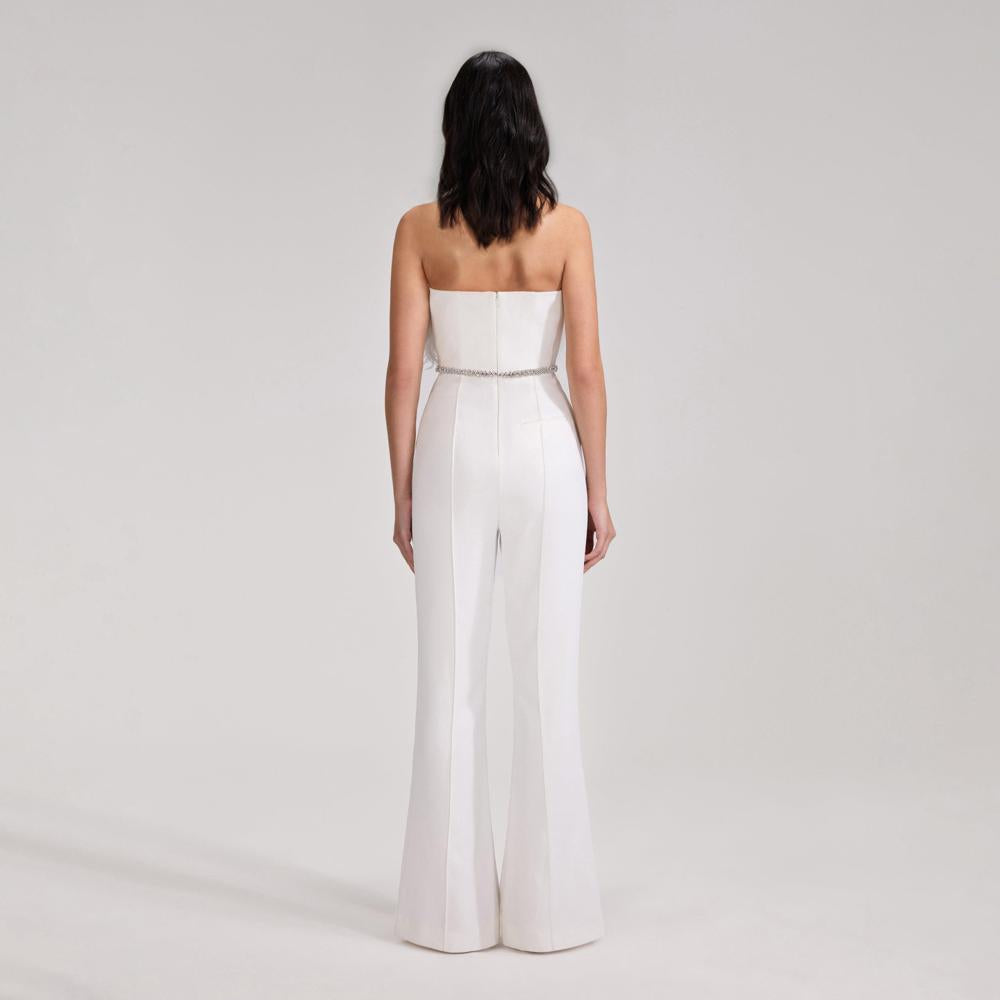 SELF PORTRAIT BLACK FRIDAY SALE White Feather Jumpsuit