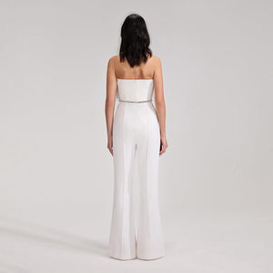 SELF PORTRAIT BLACK FRIDAY SALE White Feather Jumpsuit