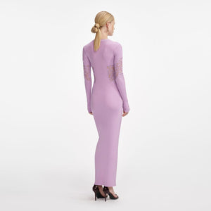SP VIP PRICE Pink Viscose Knit Cut Out Maxi Dress