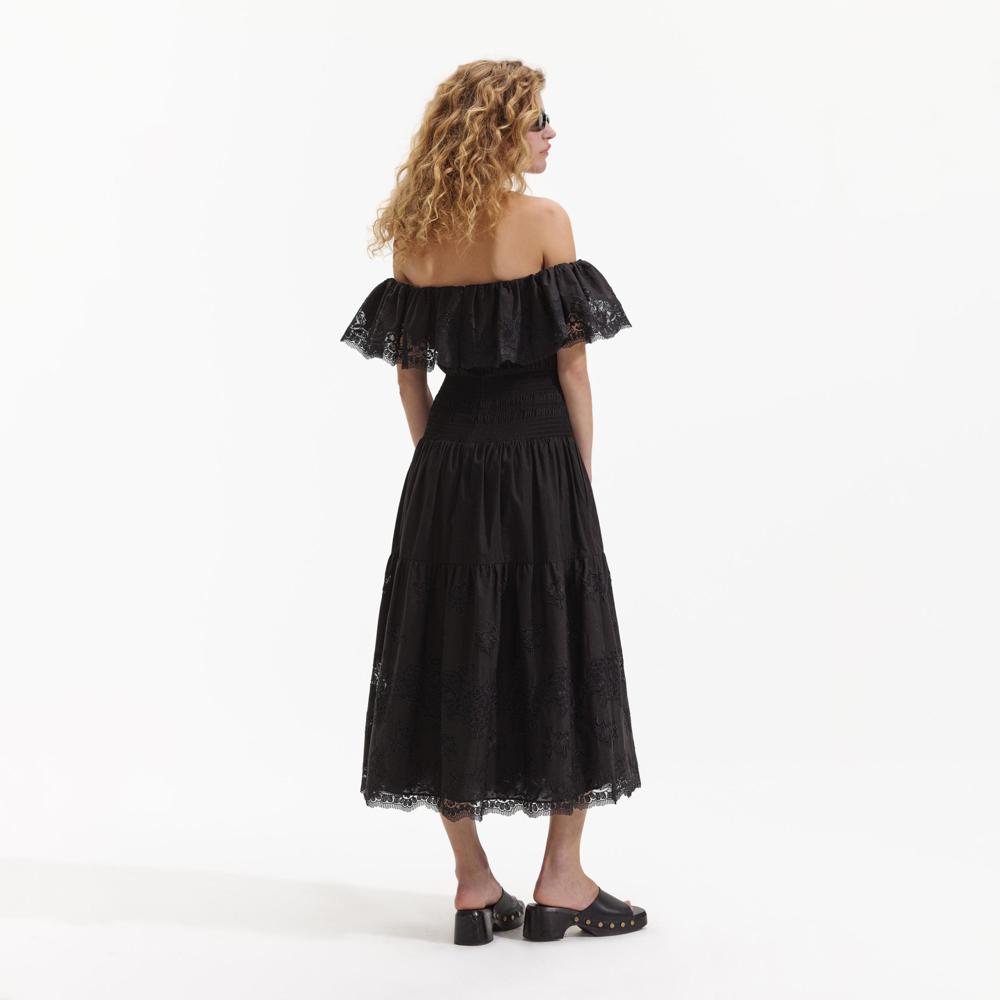 SELF PORTRAIT BLACK FRIDAY SALE Black Cotton Midi Dress