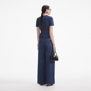 SELF PORTRAIT SS24 Denim Buttoned Jumpsuit