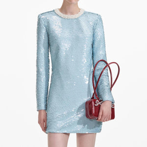 SELF PORTRAIT SS24 Blue Sequin Mini Dress