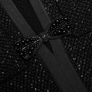 SP VIP PRICE Black Sequin Knit Mini Dress