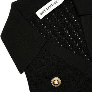 SP VIP PRICE Black Pointelle Knit Mini Dress