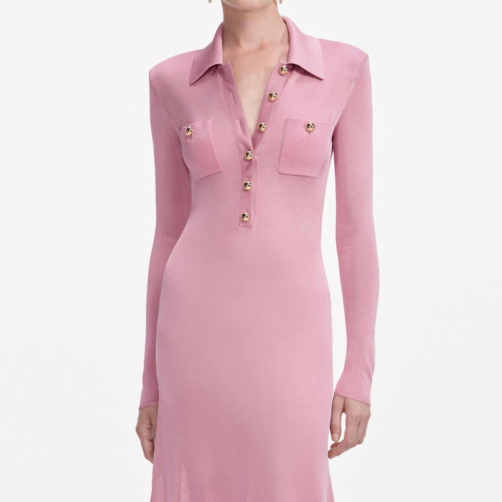SP VIP PRICE Pink Viscose Knit Midi Dress