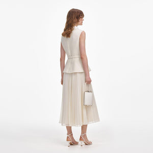 SP VIP PRICE Cream Boucle Sleeveless Midi Dress