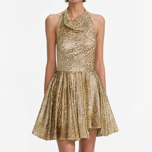 SP VIP PRICE Gold Fil Coupe Mini Dress