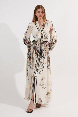 Karen Millen UK SALE Lydia Millen Viscose Floral Border Print Woven Maxi Dress
