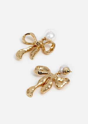 SP VIP PRICE Mottled Gold Bow Earrings