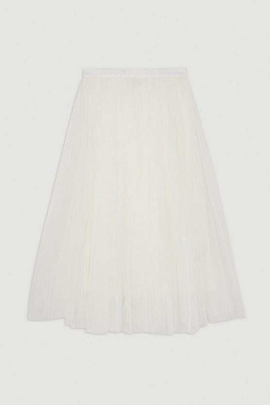 Karen Millen UK SALE Lydia Millen Tulle Woven Maxi Skirt - ivory