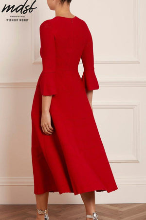 Needle & Thread CHRISTMAS SALE Pretty Pointelle Knit Ankle Gown - red