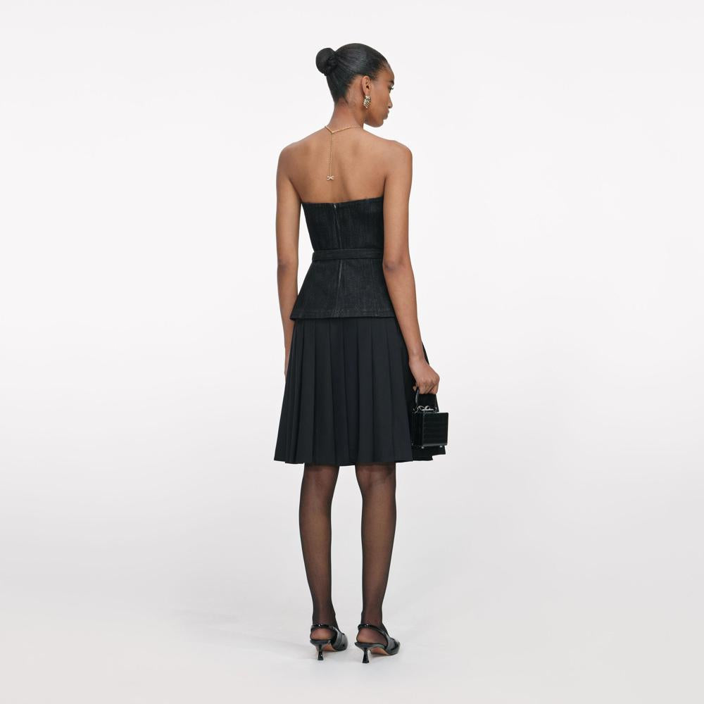 SP VIP PRICE Black Denim Bandeau Top