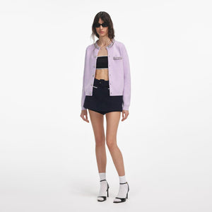 SP VIP PRICE Lilac Crystal Trim Cardigan