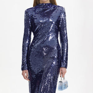 SELF PORTRAIT BLACK FRIDAY SALE Navy Sequin Midi Dress