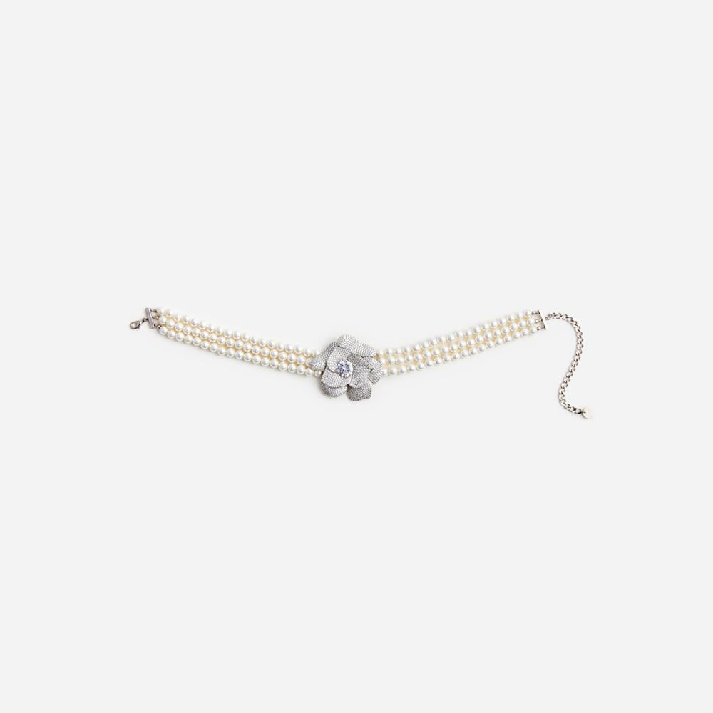 SP VIP PRICE Crystal Flower Pearl Choker