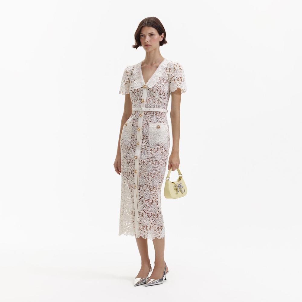 SELF PORTRAIT BLACK FRIDAY SALE Cream Lace Midi Dress