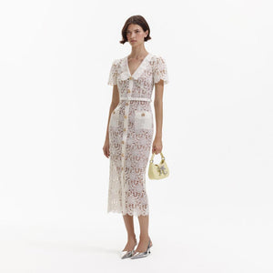 SELF PORTRAIT BLACK FRIDAY SALE Cream Lace Midi Dress