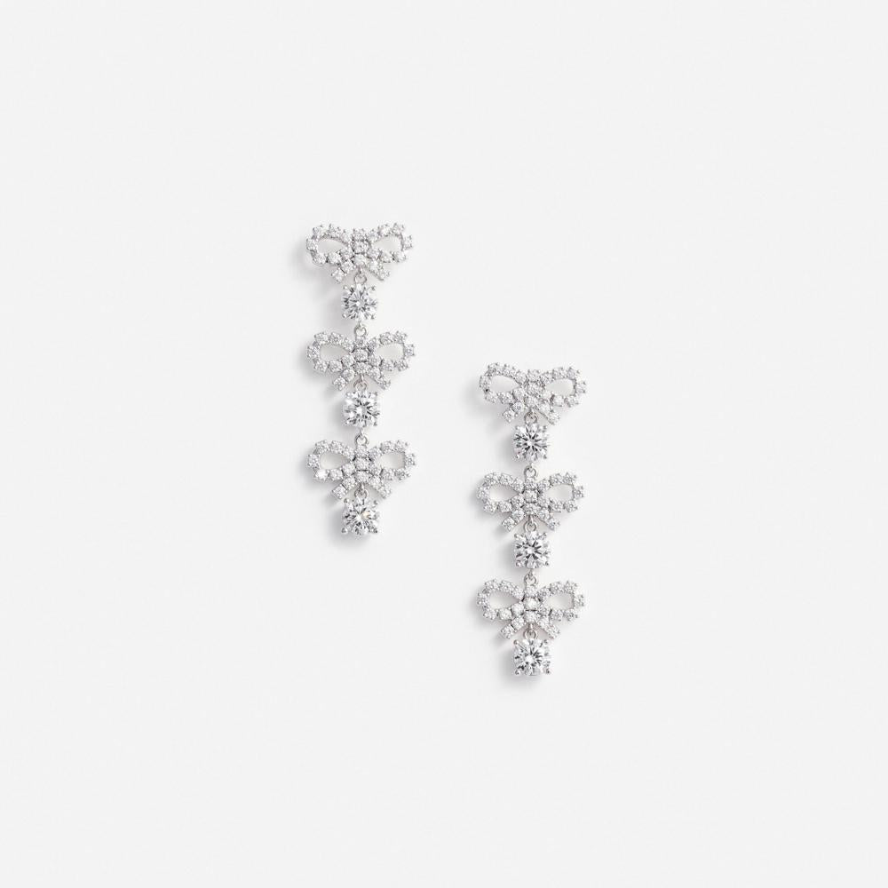 SP VIP PRICE Micro Bow Crystal Tiered Earrings