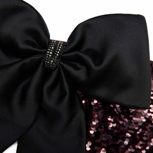 SP VIP PRICE Brown Sequin Bow Maxi Dress
