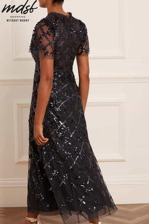 Needle & Thread CHRISTMAS SALE Garden Lattice Ankle Gown - black