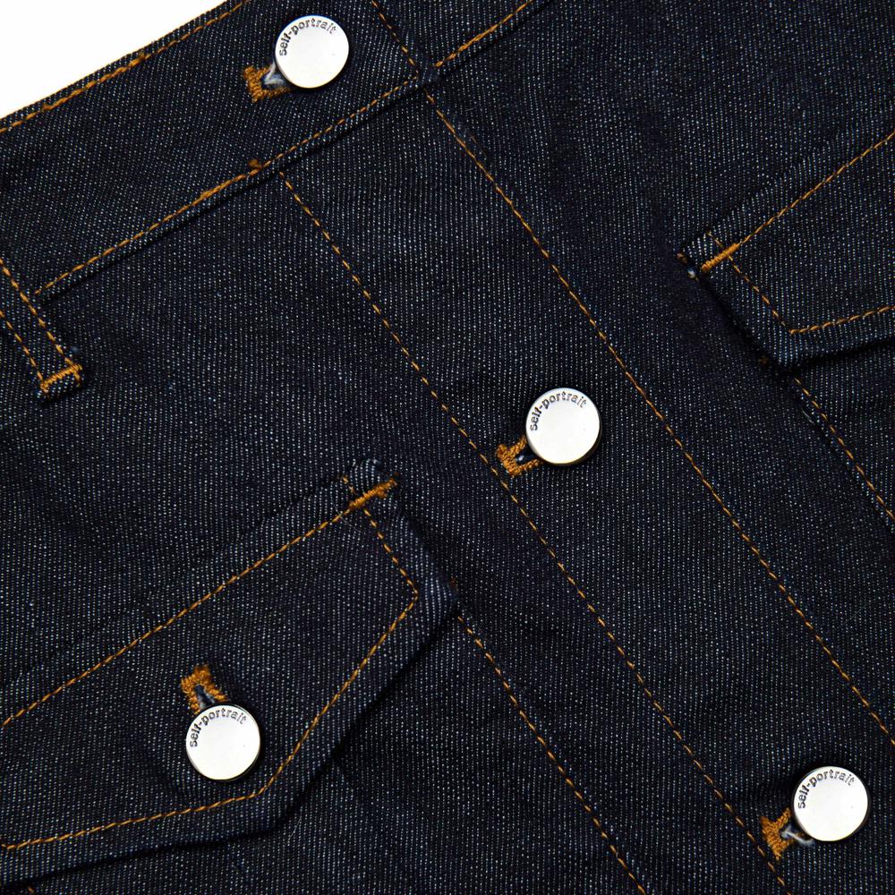 SP VIP PRICE Indigo Denim Belted Midi Skirt