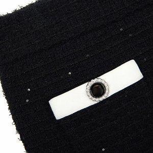 SP VIP PRICE Black Textured Knit Midi Skirt