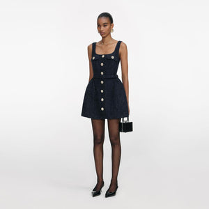 SP VIP PRICE Navy Boucle Sleeveless Mini Dress