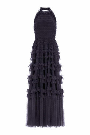 Needle & Thread CYBER SALE Lisette Ruffle Halter Neck Gown - black