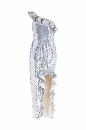 Needle & Thread CYBER SALE Betty Ankle Gown - silver