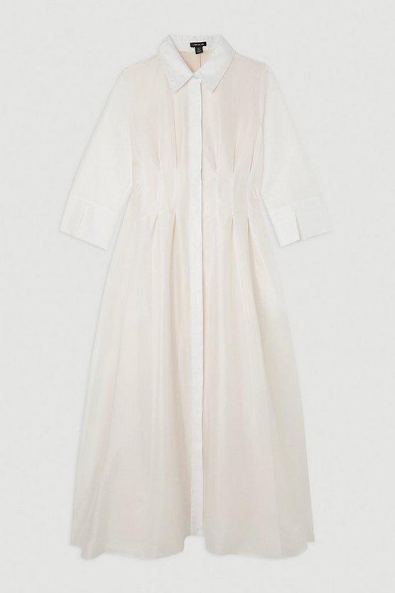 Karen Millen UK SALE Lydia Millen Petite Tailored Taffeta Darted Waist Midi Dress