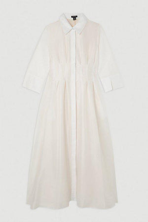 Karen Millen UK SALE Lydia Millen Petite Tailored Taffeta Darted Waist Midi Dress