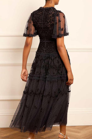 Needle & Thread CYBER SALE Autumn Lace Ankle Gown - black