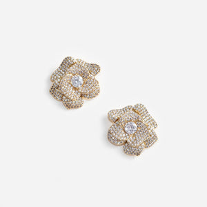 SP VIP PRICE Gold Crystal Flower Earrings