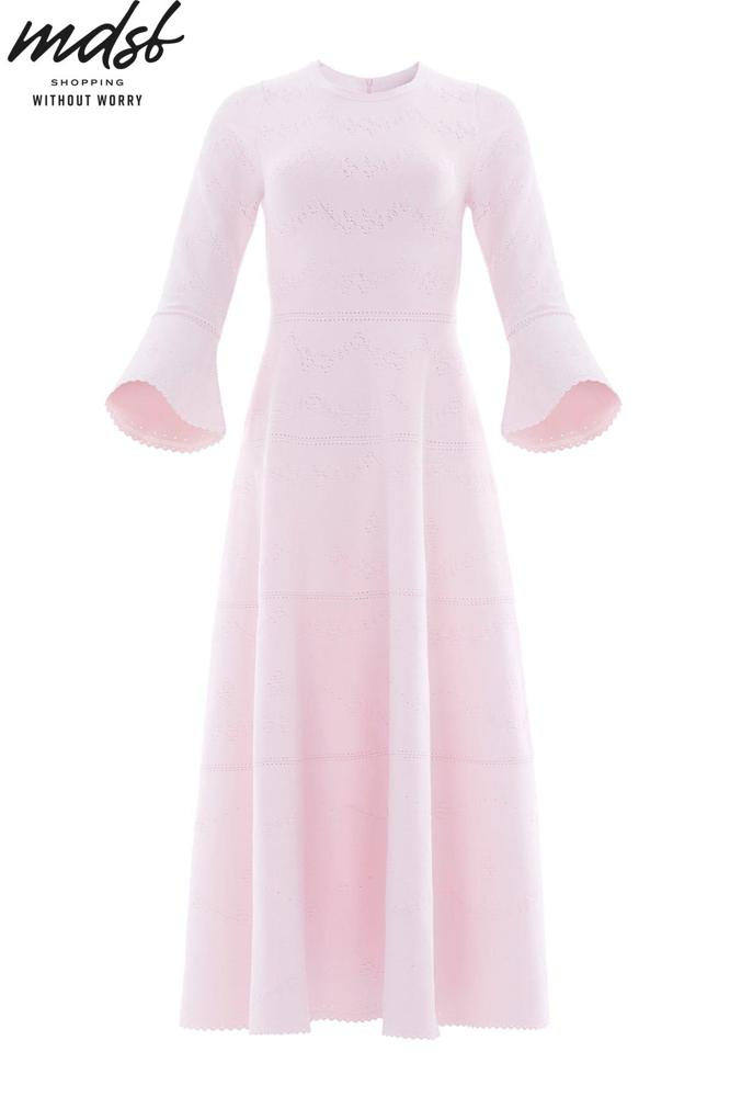 Needle & Thread CHRISTMAS SALE Pretty Pointelle Knit Ankle Gown - pink