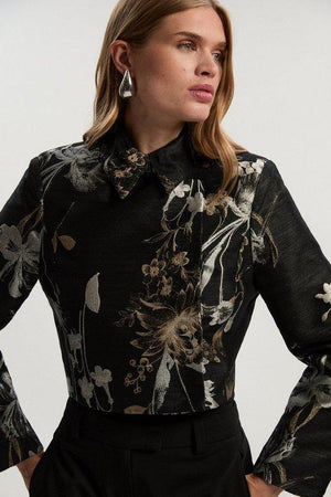 Karen Millen UK SALE Floral Jacquard Tailored Jacket
