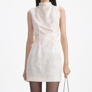 SELF PORTRAIT SS24 Cream Jacquard Mini Dress