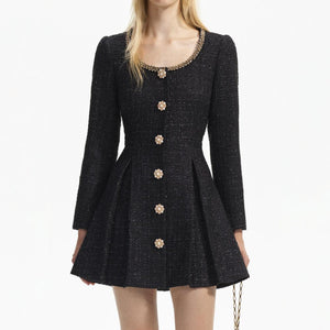 SELF PORTRAIT BLACK FRIDAY SALE Black Boucle Tailored Mini Dress