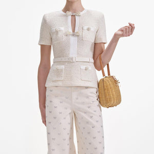 SP VIP PRICE Cream Sequin Knit Top